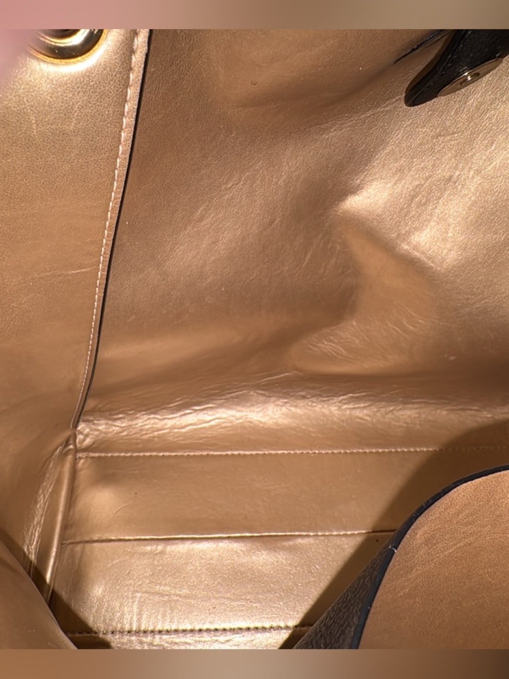 Ralph Lauren Black Leather Tote with Gold Accents - Picture 4 of 6